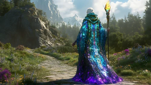 Wizard's Path Through Enchanted Wilderness