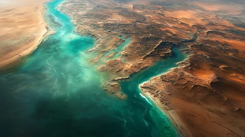 Turquoise Waters Meet Arid Desert