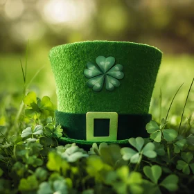 Green St. Patrick's Day Hat With Clovers