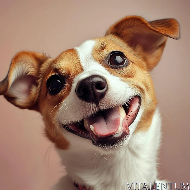 Happy Dog Portrait with a Playful Smile AI Image