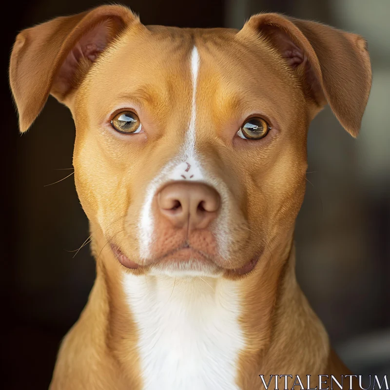 Attentive Brown and White Dog Portrait AI Image