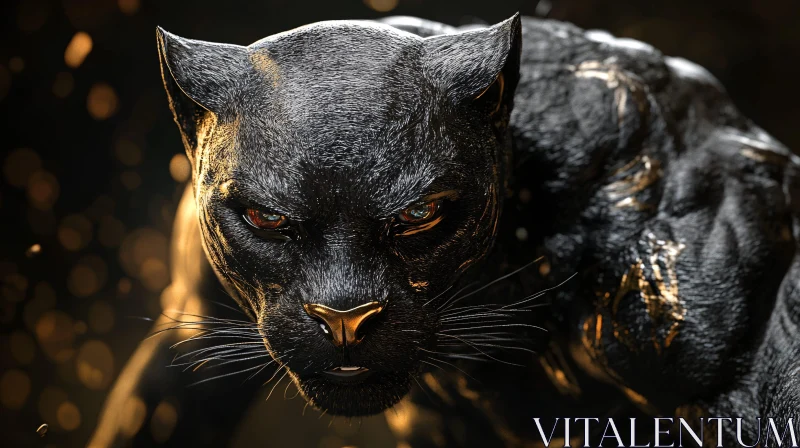 Panther with Golden Details AI Image