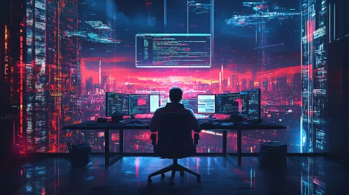 Coder in a Cyberpunk City