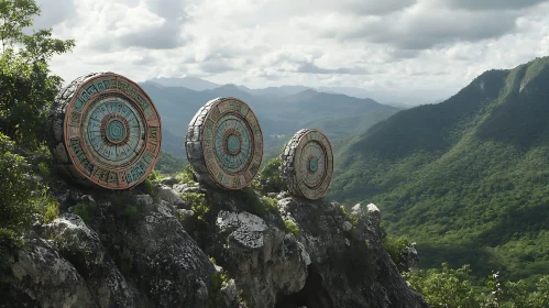 Ancient Wheels Overlooking Verdant Valley