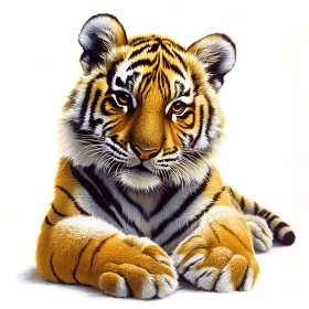 Cute Tiger Cub Close-Up