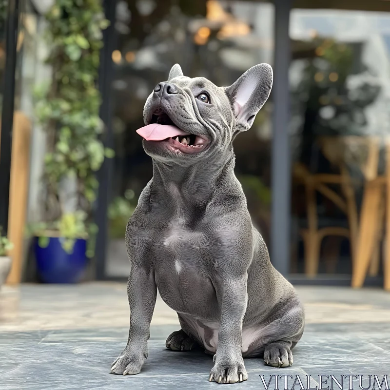 Charming French Bulldog with Tongue Out AI Image