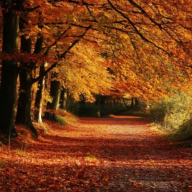 Enchanting Path Through an Autumn Forest