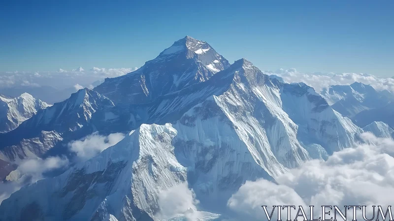 Majestic Mountains and Clouds AI Image