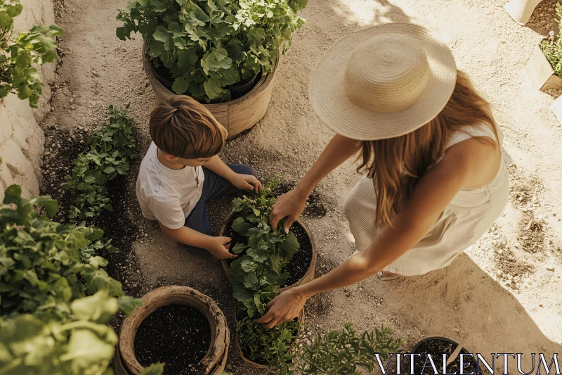 AI ART Family Bonding Through Gardening Activities