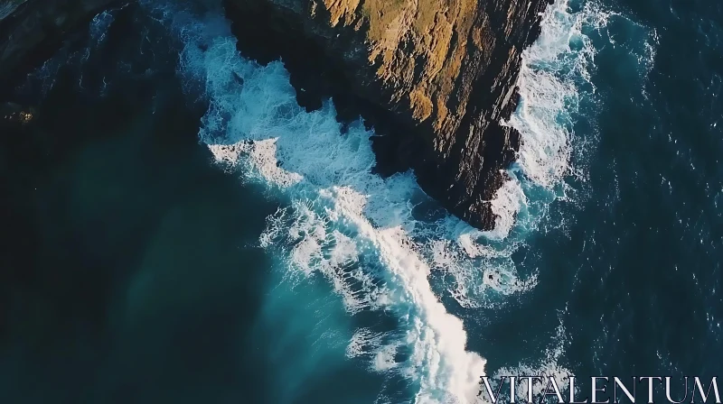 Coastal Cliffs and Ocean Waves AI Image