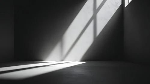 Monochrome Room with Sunlight