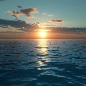 Sunset Over the Calm Sea