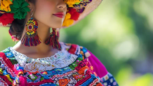 Colorful Portrait of Woman in Ethnic Attire