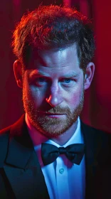 Prince Harry in Black Tuxedo