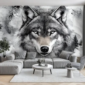 Monochrome Wolf Art Home Decor