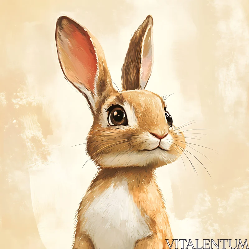 Gentle Gaze: A Rabbit's Serene Portrait AI Image