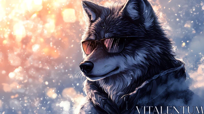 AI ART Wolf in Sunglasses