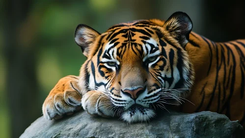 Resting Tiger Close-Up