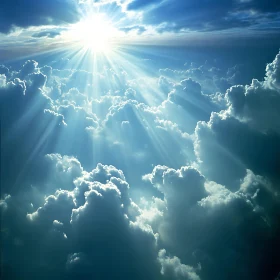 Heavenly Sky with Sun Rays