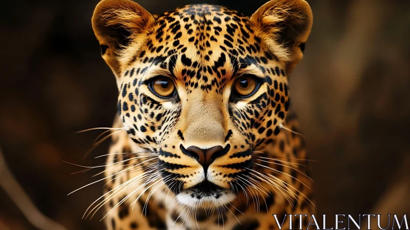 Leopard's Gaze: A Wild Portrait AI Image