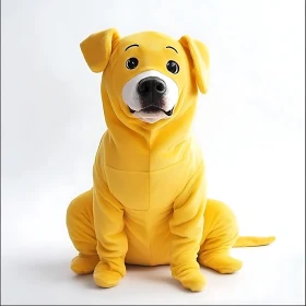 Cute Dog Wearing Yellow Costume