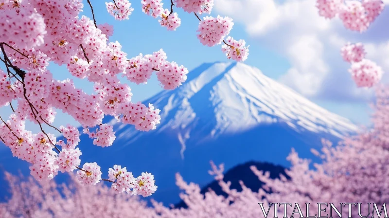 Spring Bloom Mountain View AI Image