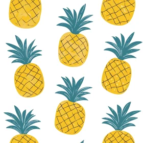 Stylized Pineapples Repeating Pattern