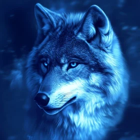 Wolf in Blue Hues