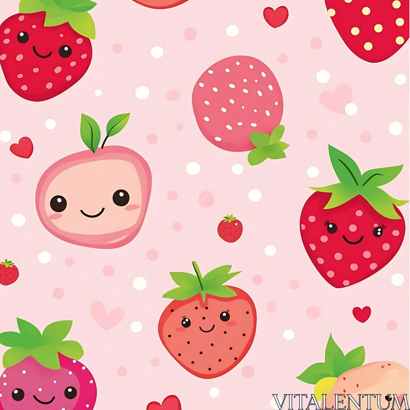 Cute Cartoon Fruit Seamless Design AI Image