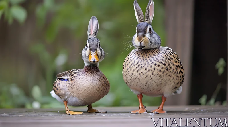 Funny Duck-Rabbit Animal Combination AI Image