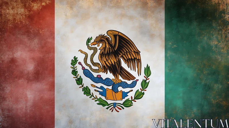 AI ART Distressed Mexico Flag Art