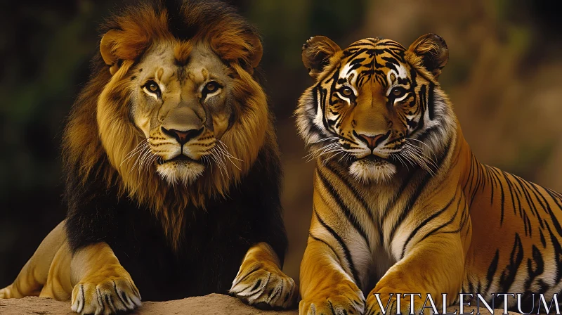 Lion and Tiger Together AI Image