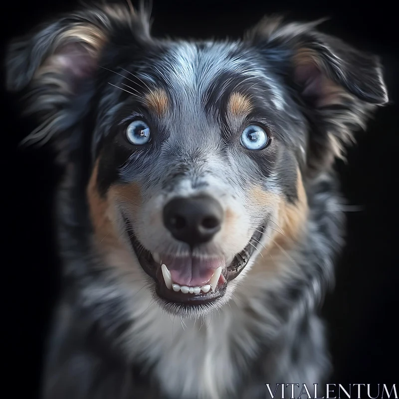 Happy Dog with Blue Eyes AI Image