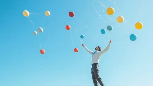 Man Holding Balloons Network