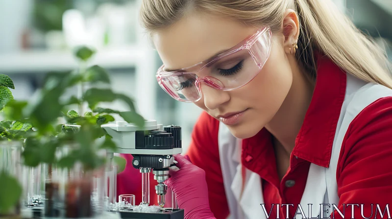 Woman Scientist Working in Lab AI Image