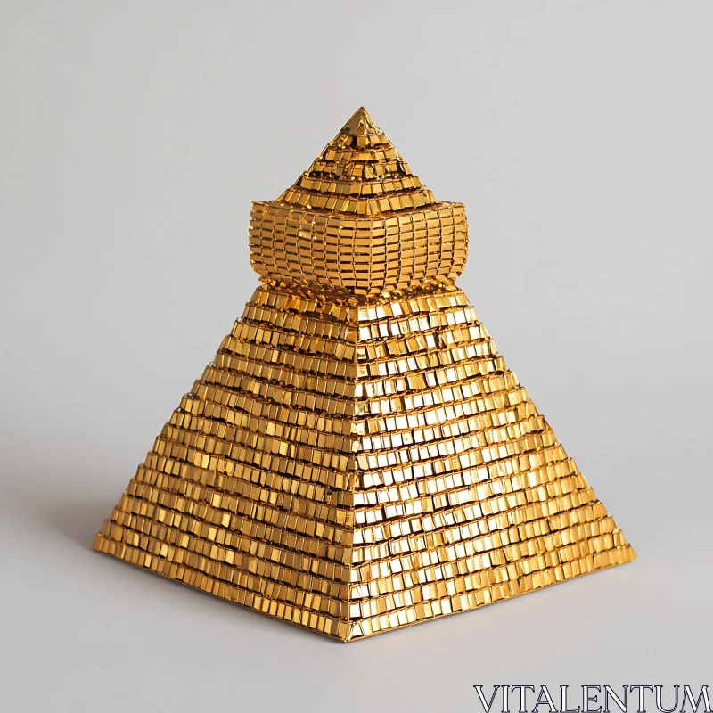 Modern Geometric Golden Pyramid AI Image