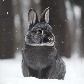 Rabbit in Winter Wonderland
