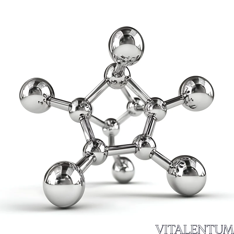 AI ART Modern Metallic Molecule Art