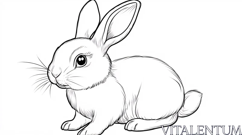 AI ART Charming Bunny Sketch - Delicate Animal Art