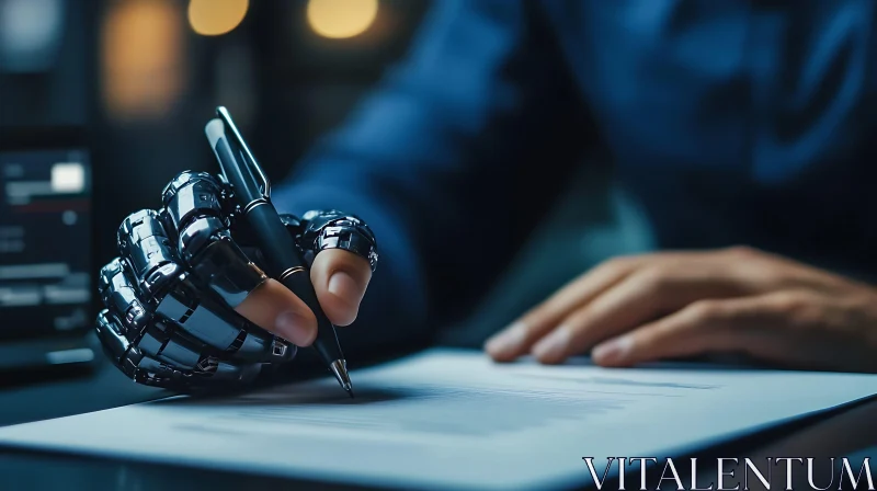 AI ART Robotic Hand Signing Legal Document