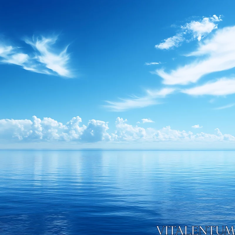 AI ART Calm Sea and Sky Landscape