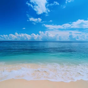 Seascape with Gentle Waves and Clouds