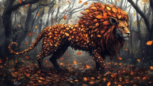 Leaf Lion in Enchanted Forest