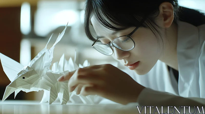 AI ART Paper Dinosaur: An Artistic Origami Sculpture