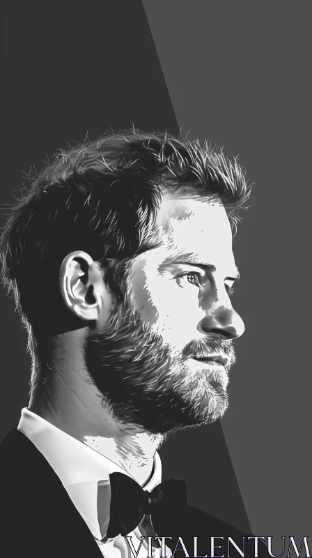 AI ART Grayscale Portrait of Prince Harry