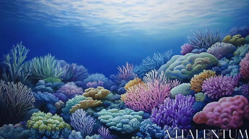 AI ART Colorful Underwater Coral Reef