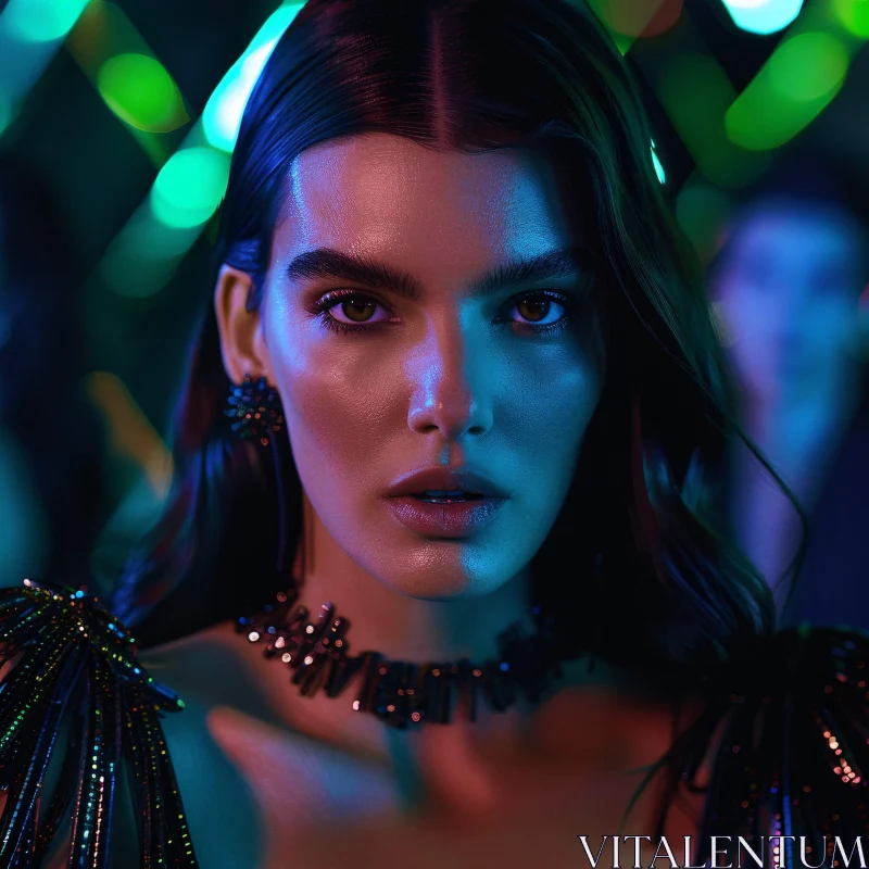 AI ART Elegant Nightlife Glamour Portrait of Kendall Jenner