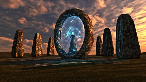 Ancient Gateway with Figure
