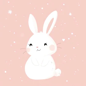 Cute Bunny on Pink Background