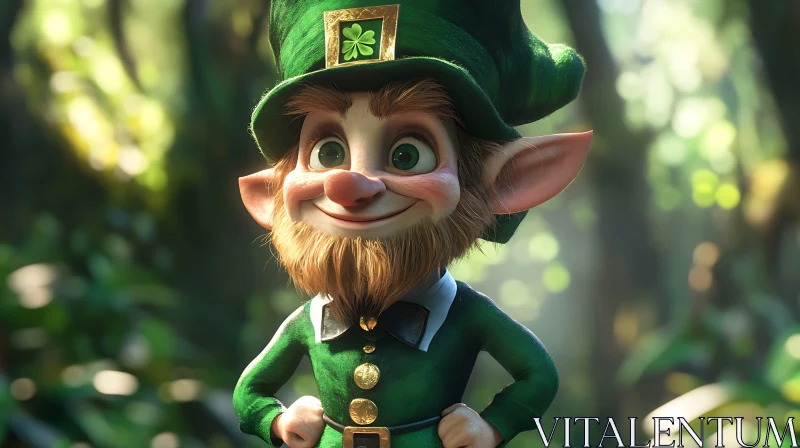 St. Patrick's Day Leprechaun Portrait AI Image